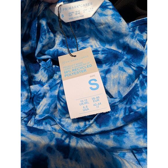 Primark Womens Swim Cover Dress Sz Small 6-8 Blue Cover Up Spring Break Tie Back - Picture 3 of 6